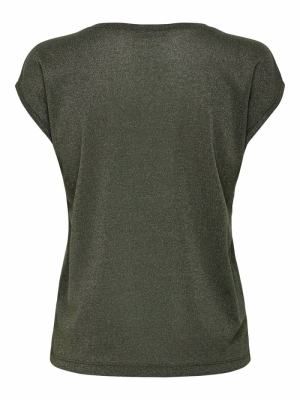 onlSILVERY S-S V NECK LUREX TO Kalamata
