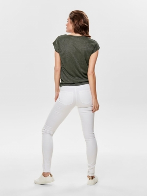 onlSILVERY S-S V NECK LUREX TO Kalamata