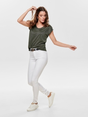 onlSILVERY S-S V NECK LUREX TO Kalamata