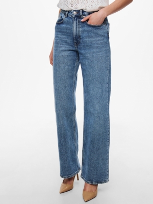 ONLJUICY HW WIDE LEG REA365 N Medium Blue Den