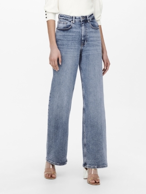 ONLJUICY HW WIDE LEG REA365 N Medium Blue Den