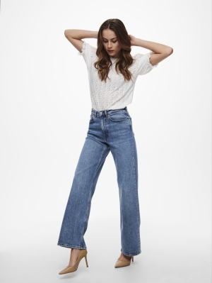 ONLJUICY HW WIDE LEG REA365 N Medium Blue Den