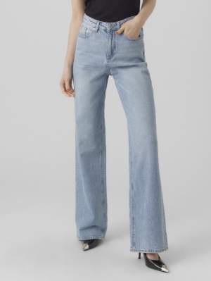 VMTESSA HR WIDE JEANS Light Blue Deni