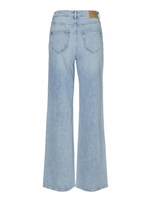 VMTESSA HR WIDE JEANS Light Blue Deni