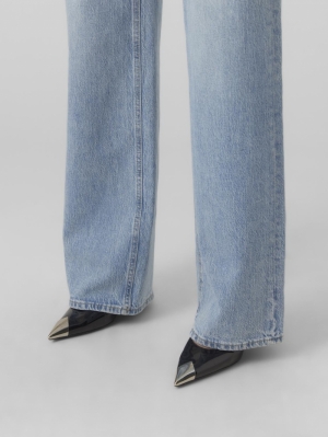 VMTESSA HR WIDE JEANS Light Blue Deni