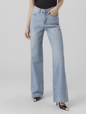 VMTESSA HR WIDE JEANS Light Blue Deni
