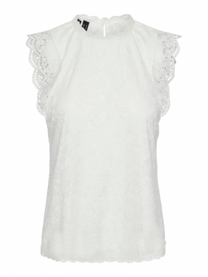 PCOLLINE SL LACE TOP NOOS BC Cloud Dancer