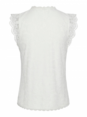 PCOLLINE SL LACE TOP NOOS BC Cloud Dancer