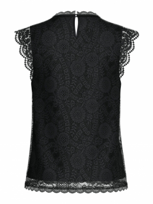 PCOLLINE SL LACE TOP NOOS BC Black