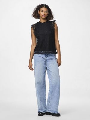 PCOLLINE SL LACE TOP NOOS BC Black