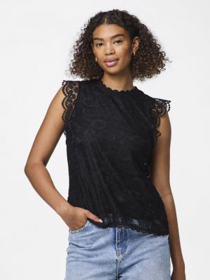 PCOLLINE SL LACE TOP NOOS BC Black