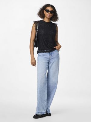 PCOLLINE SL LACE TOP NOOS BC Black
