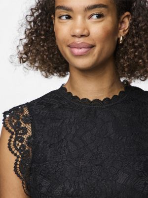 PCOLLINE SL LACE TOP NOOS BC Black