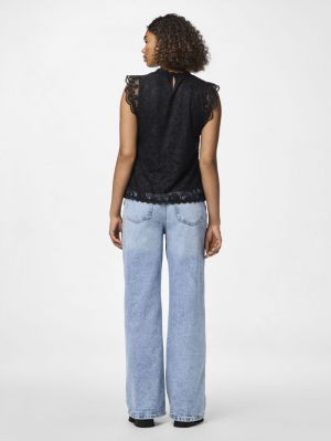 PCOLLINE SL LACE TOP NOOS BC Black