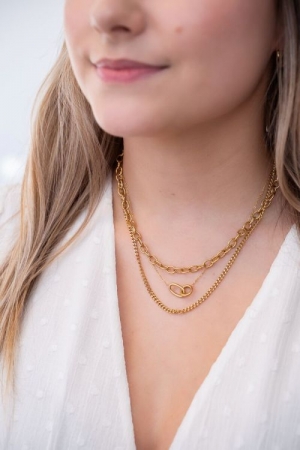 Necklace 3 layers chains Goud