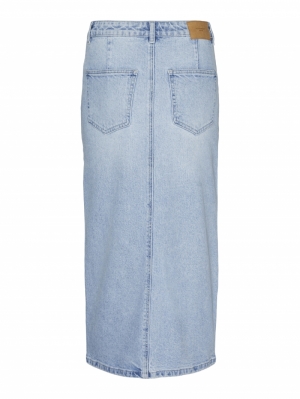 VMVERI HR CALF DENIM SKIRT GA Light Blue Deni