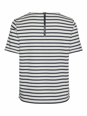 VMABBY SS ZIP TOP JRS NOOS Snow White/NAVY