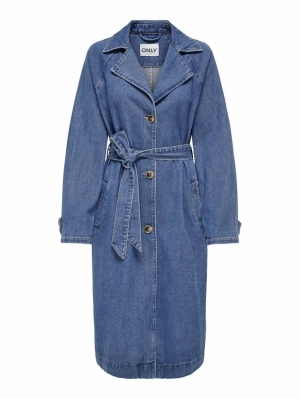 ONLMALOU BELTED TRENCH DNM GUA Medium Blue Den