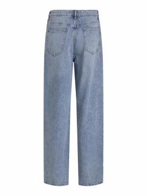 VIKELLY JAF HW STRAIGHT JEANS- Light Blue Deni