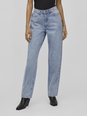 VIKELLY JAF HW STRAIGHT JEANS- Light Blue Deni