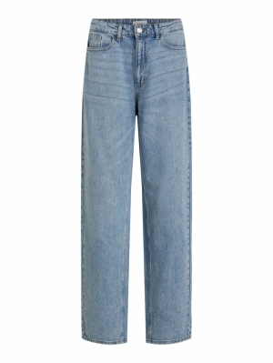 VIKELLY JAF HW STRAIGHT JEANS- Light Blue Deni