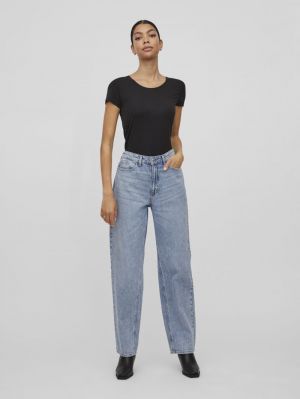 VIKELLY JAF HW STRAIGHT JEANS- Light Blue Deni