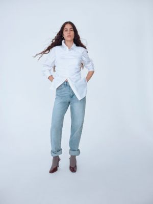 VIKELLY JAF HW STRAIGHT JEANS- Light Blue Deni