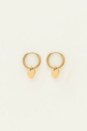 Earring with heart goud