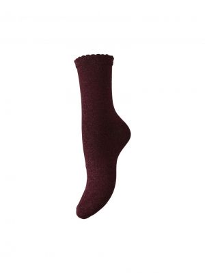 PCSEBBY GLITTER LONG SOCKS NOO Tawny Port/TONE