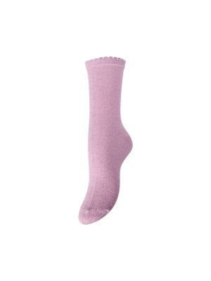 PCSEBBY GLITTER LONG SOCKS NOO Winsome Orchid/