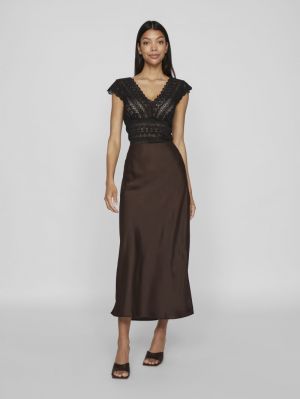 VIELLETTE HW MIDI SKIRT - NOOS Coffee Bean