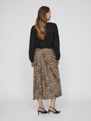 VIELLETTE HW MIDI SKIRT - NOOS Caramel Café/LE