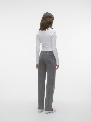 VMTESSA HR WIDE JEANS RA206 GA Medium Grey Den