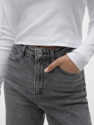 VMTESSA HR WIDE JEANS RA206 GA Medium Grey Den