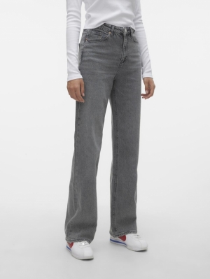 VMTESSA HR WIDE JEANS RA206 GA Medium Grey Den