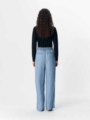 OBJFRAME LISA WIDE MW PANTS NO Light Blue Deni