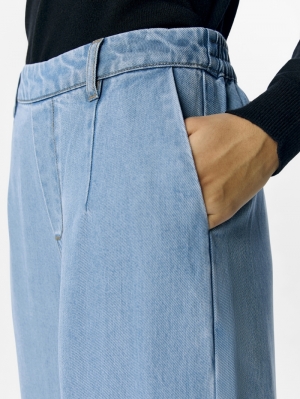 OBJFRAME LISA WIDE MW PANTS NO Light Blue Deni