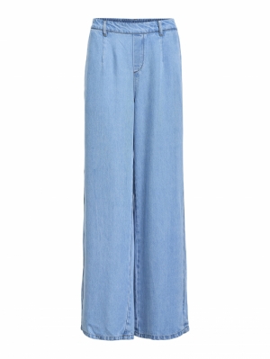 OBJFRAME LISA WIDE MW PANTS NO Light Blue Deni