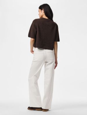 PCSILLY SS O-NECK KNIT CARDIGA Hot Fudge/MELAN