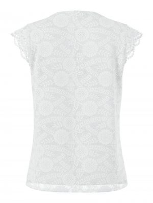 PCOLLINE SL LACE V-NECK TOP WV Cloud Dancer