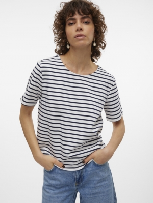VMABBY SS ZIP TOP JRS NOOS Snow White/NAVY