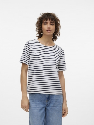 VMABBY SS ZIP TOP JRS NOOS Snow White/NAVY