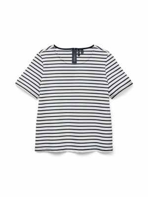 VMABBY SS ZIP TOP JRS NOOS Snow White/NAVY