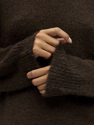 OBJSAGGIA LS LO PULLOVER NOOS Seal Brown/Mela