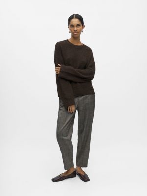 OBJSAGGIA LS LO PULLOVER NOOS Seal Brown/Mela