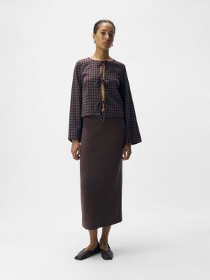 OBJREYNARD HW KNIT SKIRT NOOS Seal Brown