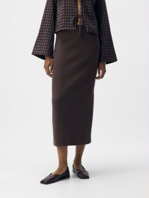 OBJREYNARD HW KNIT SKIRT NOOS Seal Brown