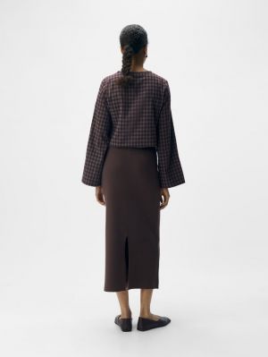 OBJREYNARD HW KNIT SKIRT NOOS Seal Brown