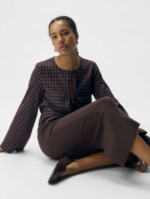 OBJREYNARD HW KNIT SKIRT NOOS Seal Brown