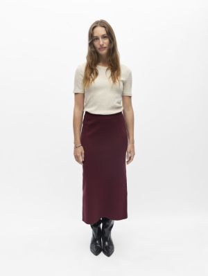 OBJREYNARD HW KNIT SKIRT NOOS Windsor Wine